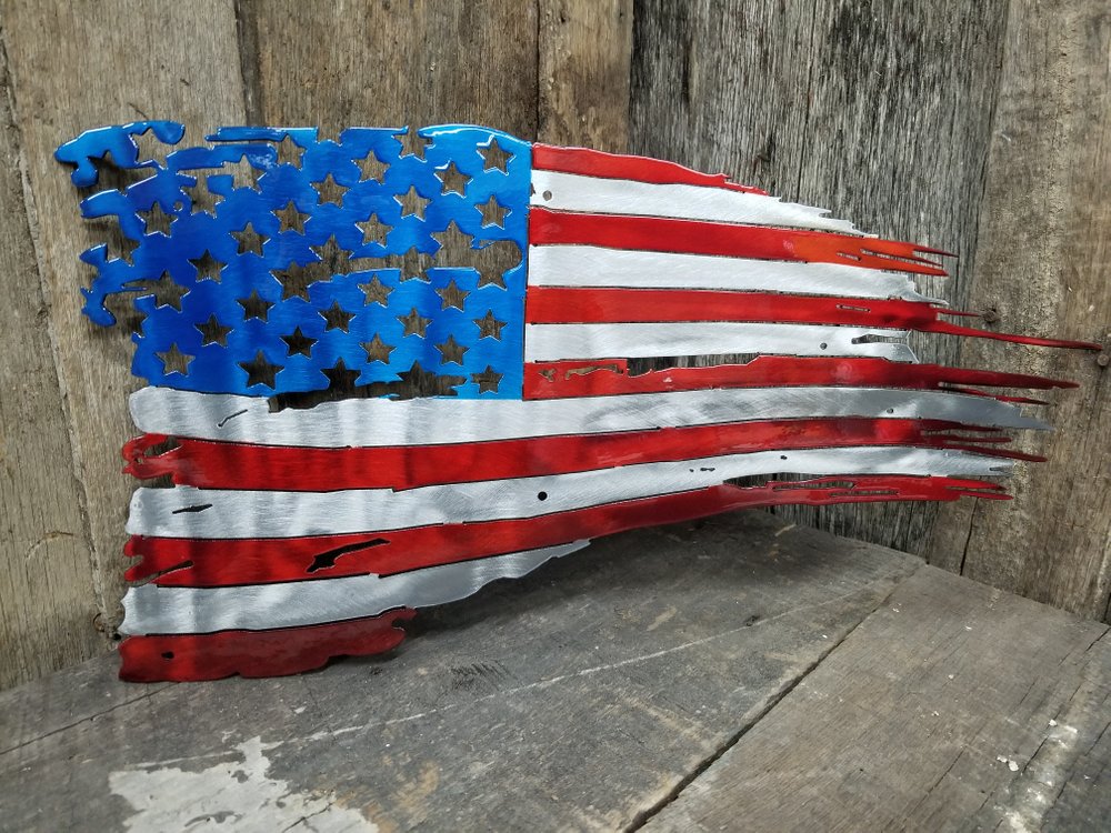 American Battle Flag Steel Wall Sign - Click Image to Close